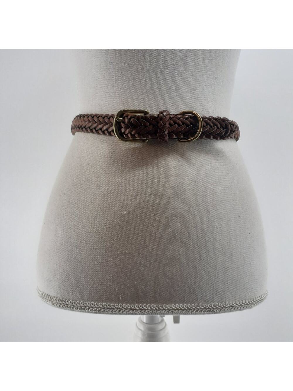 Juniors Girls Size Small Brown Genuine Leather Braided Woven Weaved